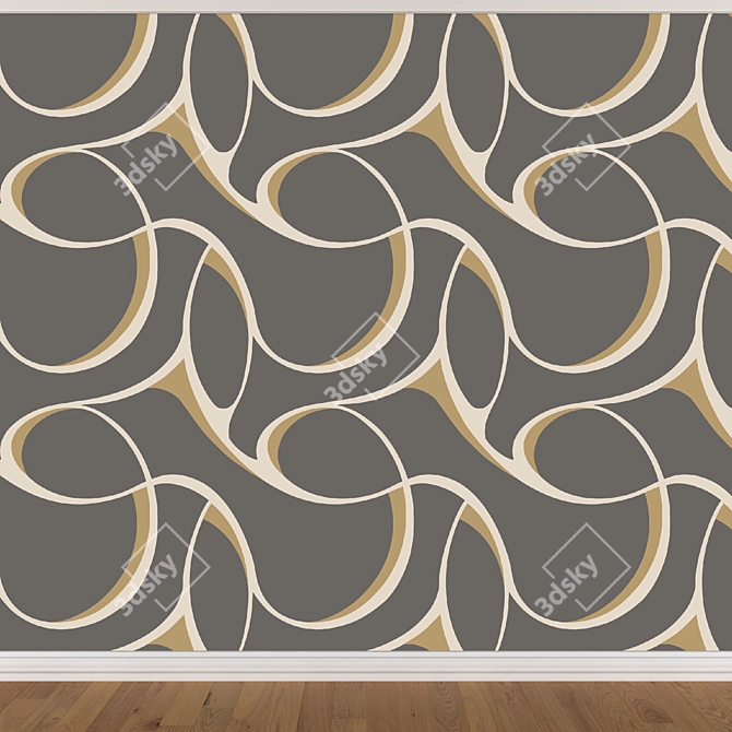 Seamless Wallpaper Set: 3 Colors 3D model image 4