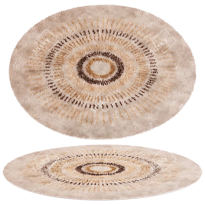 Modern Round Rug 06 3D model image 1