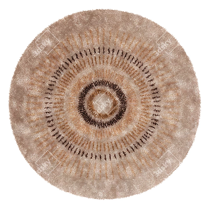 Modern Round Rug 06 3D model image 2