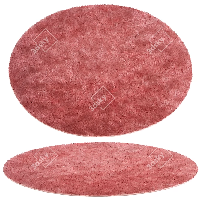 Elegant Round Rug in Beige 3D model image 1