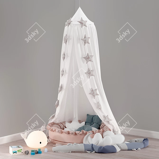 Cozy Nest and Toy Set 3D model image 1