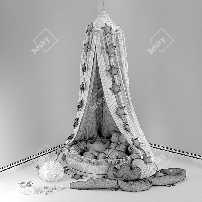 Cozy Nest and Toy Set 3D model image 9