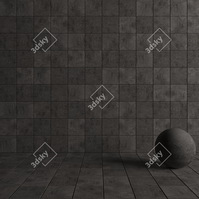 Ares Black Concrete Wall Tiles - Set of 1 3D model image 4