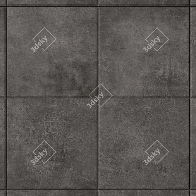 Black Ares Concrete Wall Tiles (Set of 3) 3D model image 2