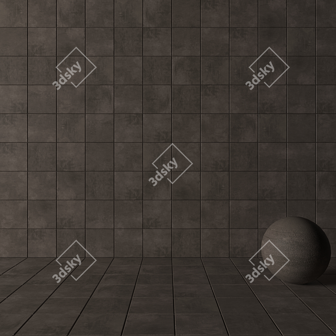 Ares Brown Concrete Wall Tiles 3D model image 3