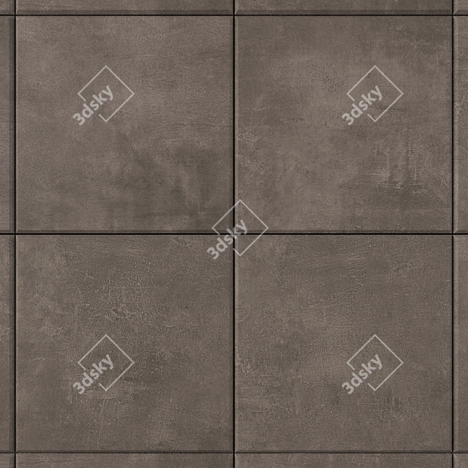 Ares Brown Concrete Wall Tiles Set 3D model image 2