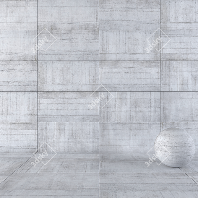 Modern Concrete Frame Grey Tiles 3D model image 1