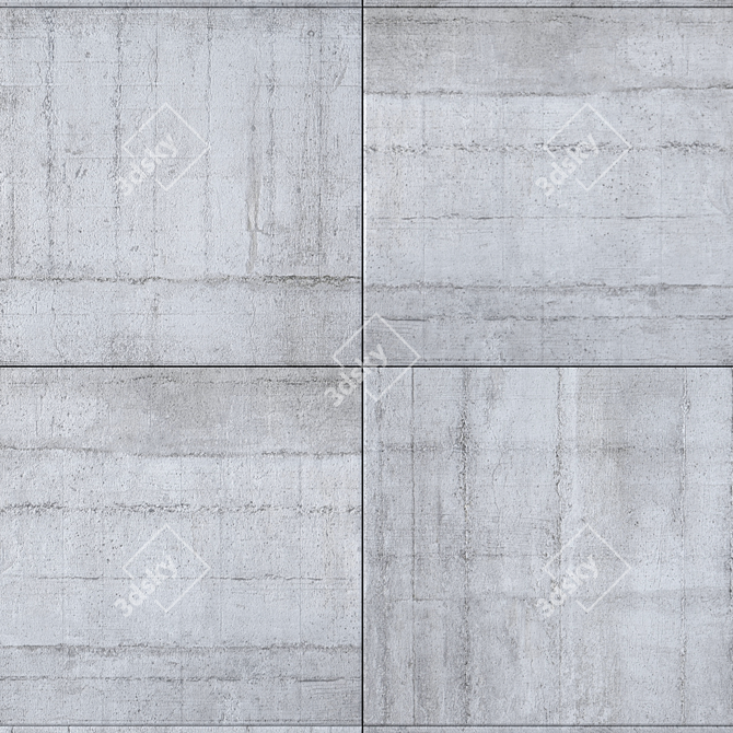 Modern Concrete Frame Grey Tiles 3D model image 2