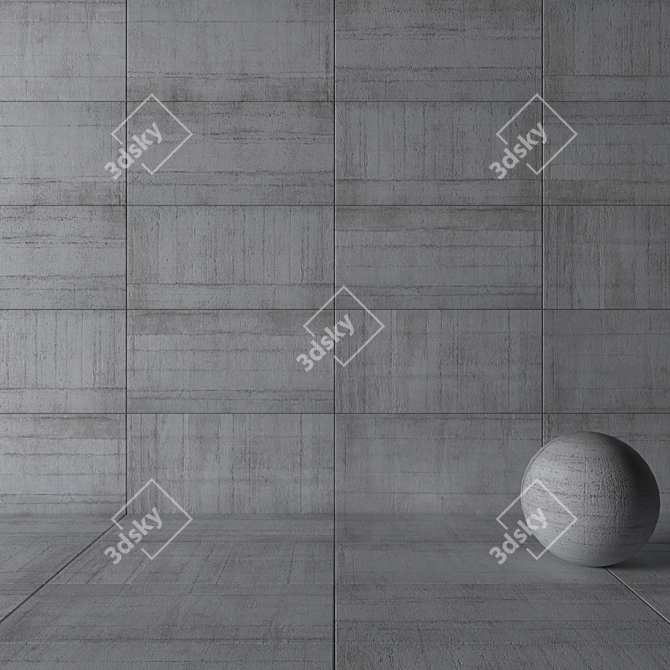 Modern Concrete Frame Grey Tiles 3D model image 3