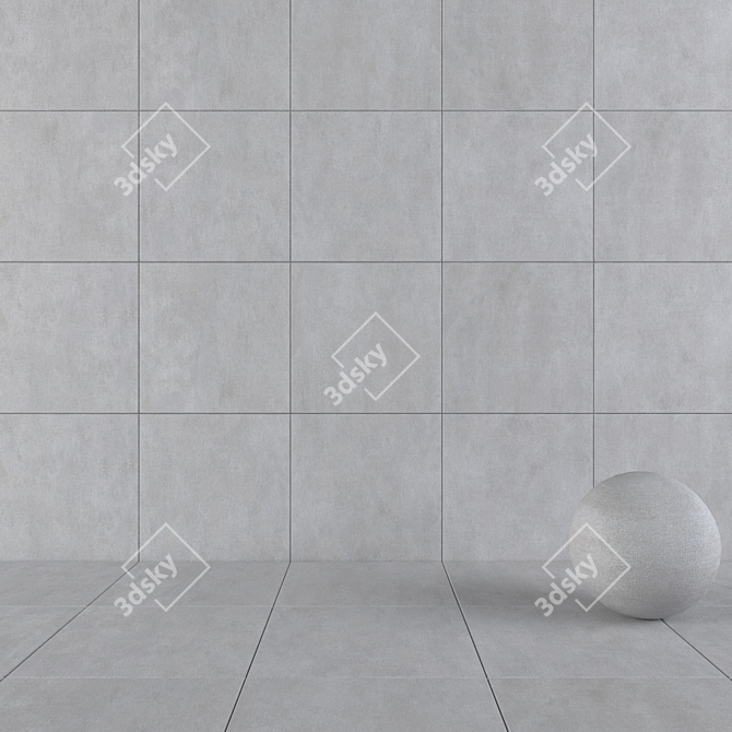 Savoy Gray Concrete Wall Tiles: Modern Multi-Texture Collection 3D model image 1