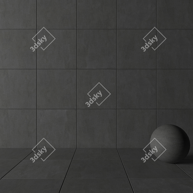 Savoy Anthracite Concrete Tiles 3D model image 3