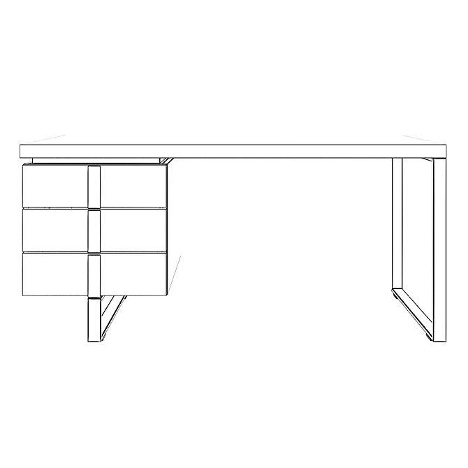 Angel Cerda Writing Desk with Three Drawers 3D model image 3