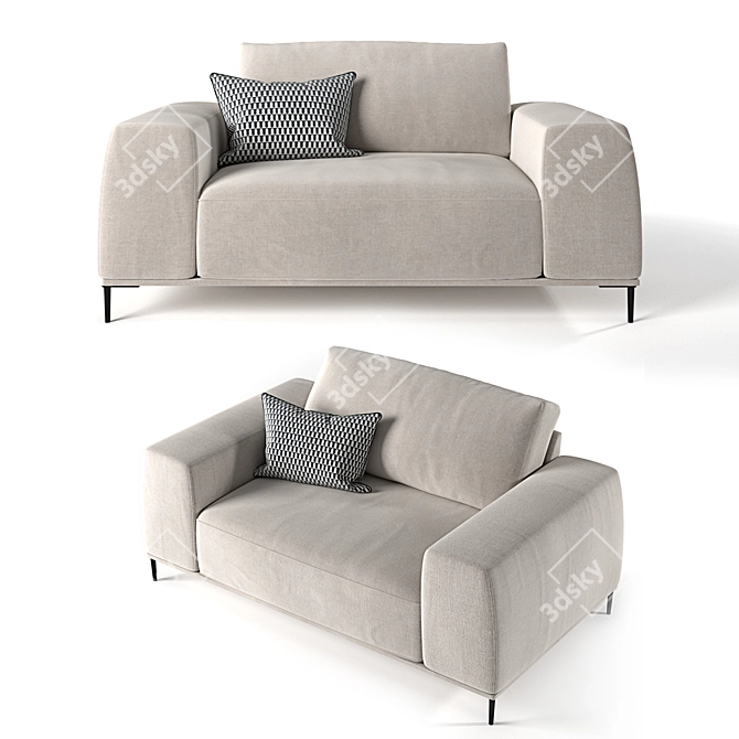 Elegant Morado Loveseat: Exquisite Eichholtz 3D model image 1