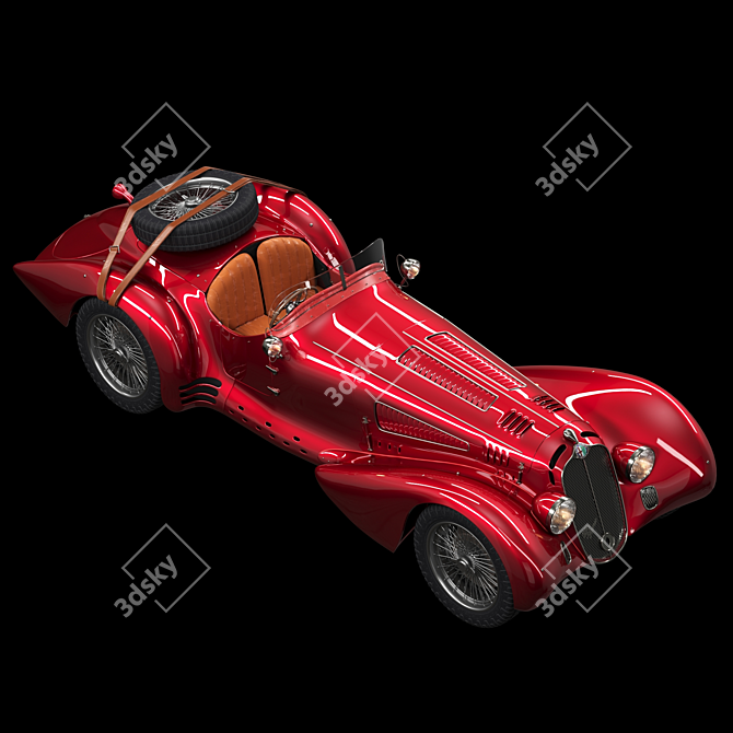 Vintage Alfa Romeo Roadster 3D model image 2