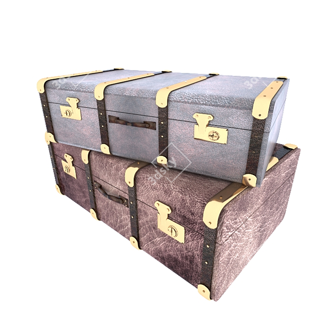 Leather Travel Bags 3D model image 3