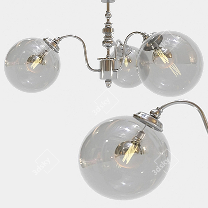 Sleek Glass Tree Chandelier 3D model image 1