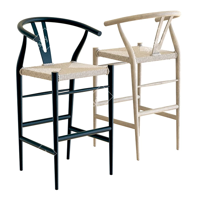 Crate & Barrel Crescent Bar Stool: Sleek and Stylish Seating 3D model image 1