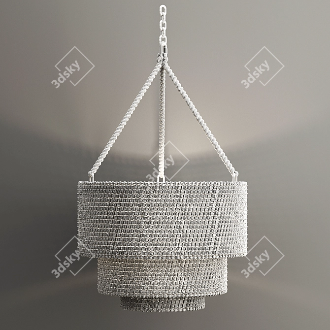 Rustic Woven Pendant Light 3D model image 3