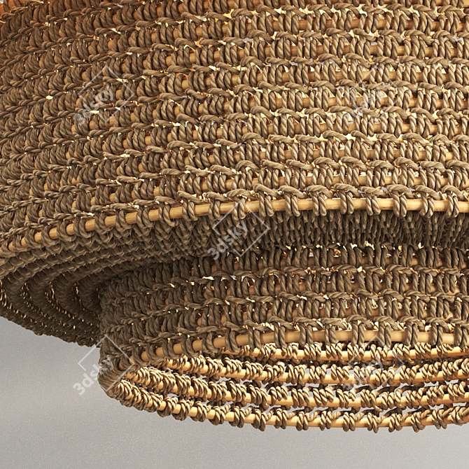 Rustic Woven Pendant Light 3D model image 4