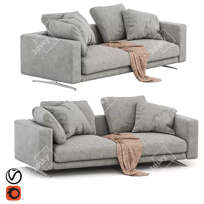 Elegant Flexform Campiello Sofa 3D model image 1