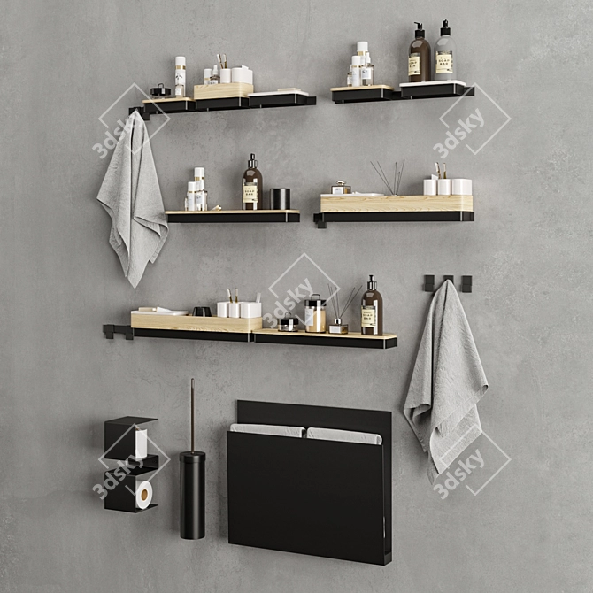 Elegant Bathroom Set: Ex.T and mg12 Towel Warmer 3D model image 1