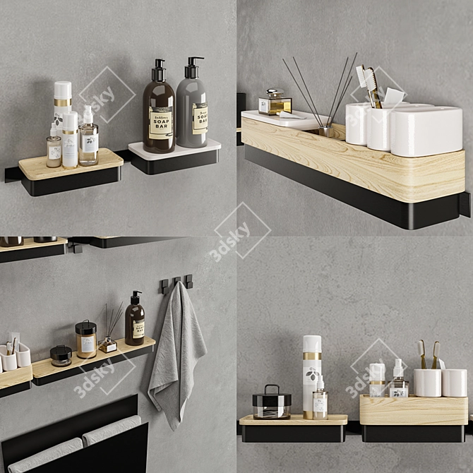 Elegant Bathroom Set: Ex.T and mg12 Towel Warmer 3D model image 2