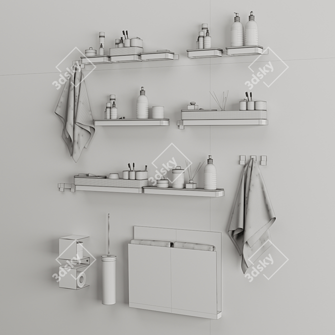 Elegant Bathroom Set: Ex.T and mg12 Towel Warmer 3D model image 4