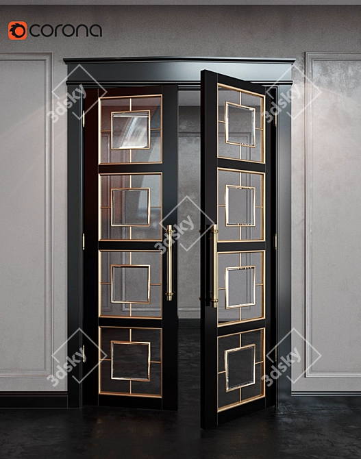 Elegant Art Deco Door 3D model image 1