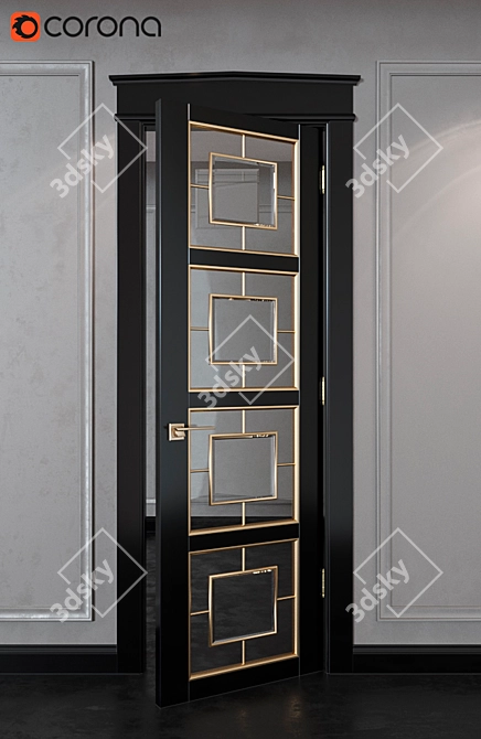 Elegant Art Deco Door 3D model image 2