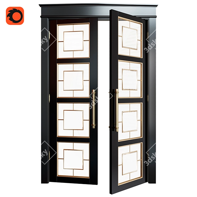 Elegant Art Deco Door 3D model image 5
