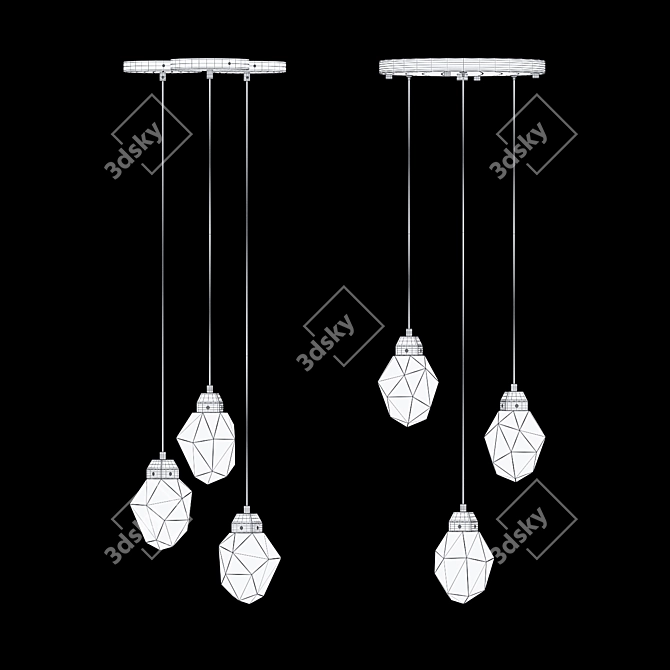 Crystallic Glow | Hanging Lamp 3D model image 3