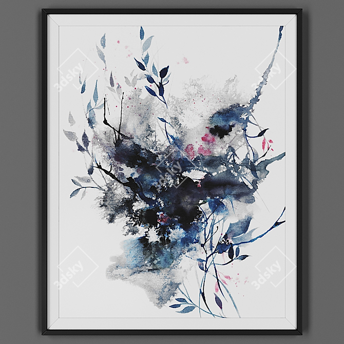 Elegant Black Frame Art 3D model image 1