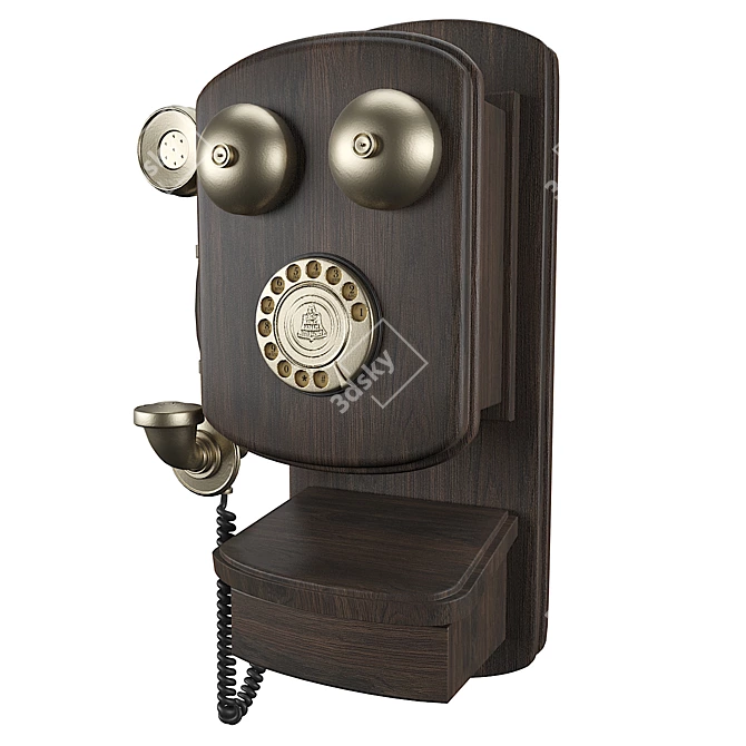 Retro Wall Phone 3D model image 3