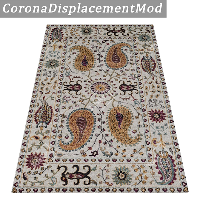 Luxury Textured Carpet Set 3D model image 4