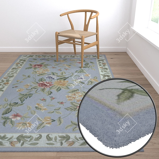 Luxury Textured Carpet Set 3D model image 5