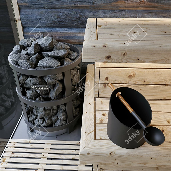 Kelo Sauna: Authentic Finnish Retreat 3D model image 4