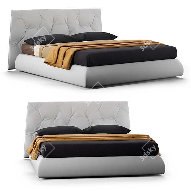 Elegant Lenny Double Bed: Sleek and Spacious 3D model image 1