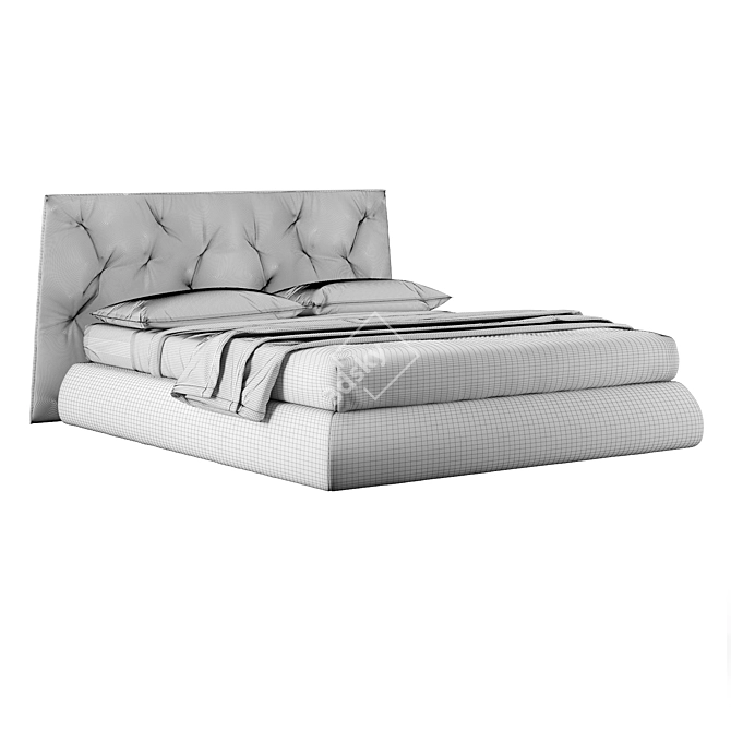 Elegant Lenny Double Bed: Sleek and Spacious 3D model image 3