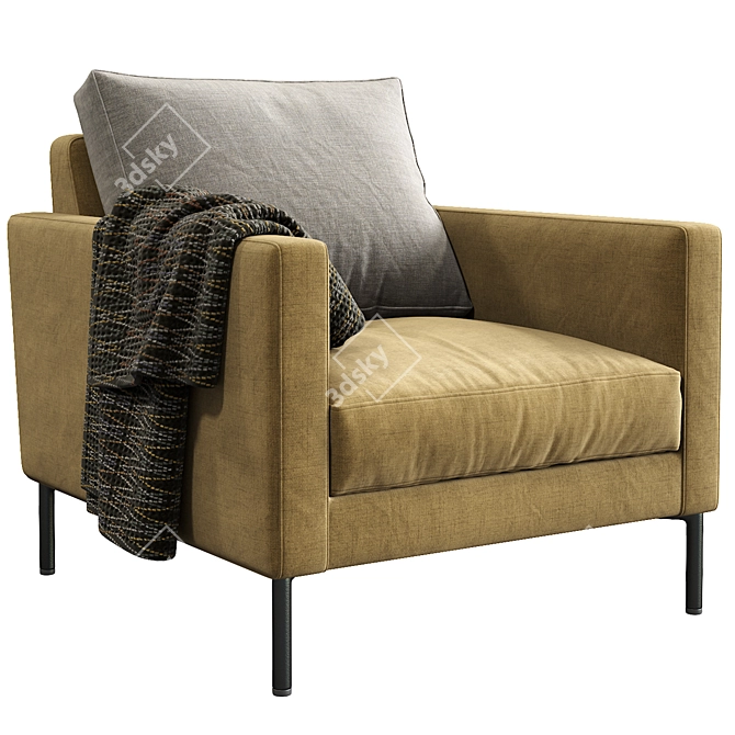 LUCA Interface Armchair: Modern Design and Comfort 3D model image 1