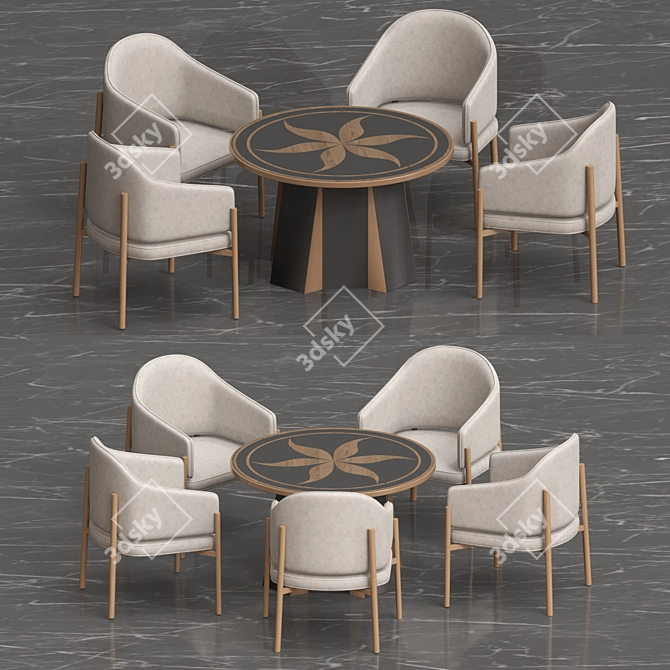 Elegant Bonding Box Chair Set 3D model image 3