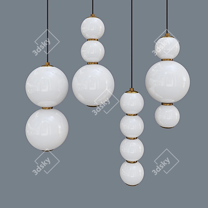 Luminous Orb Pendant Lights 3D model image 2