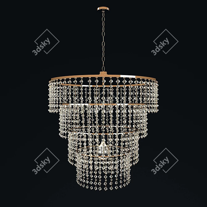 Luxury Crystal Chandelier | 80cm Diameter 3D model image 1