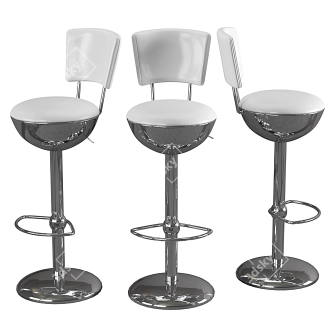 Elegant Silhouette Bar Stool 3D model image 1