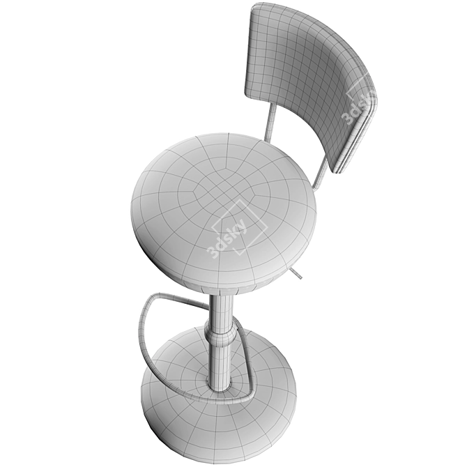 Elegant Silhouette Bar Stool 3D model image 5