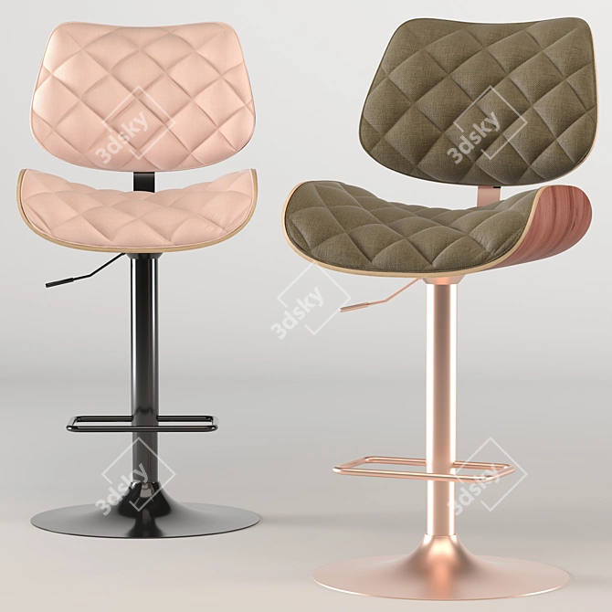 Stylish Colin Bar Stool 3D model image 2