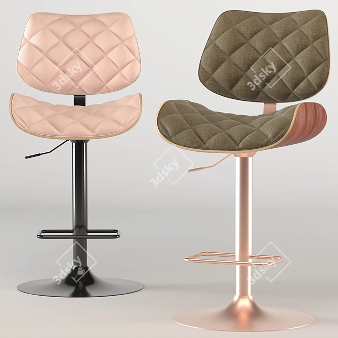 Stylish Colin Bar Stool 3D model image 6