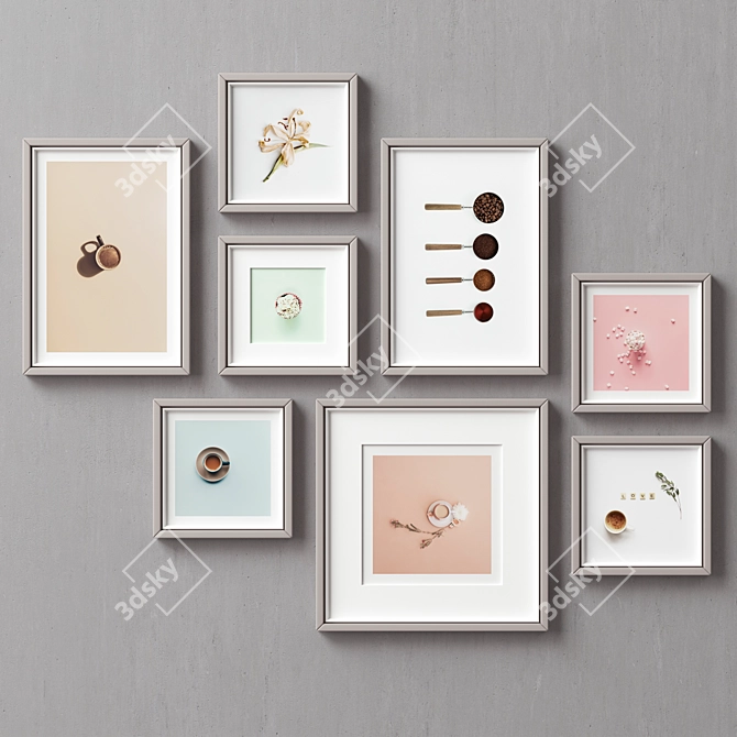 Multi-Color Picture Frames Set 3D model image 1