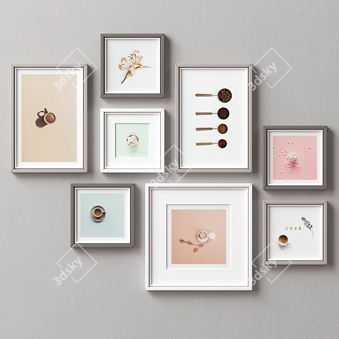 Multi-Color Picture Frames Set 3D model image 2