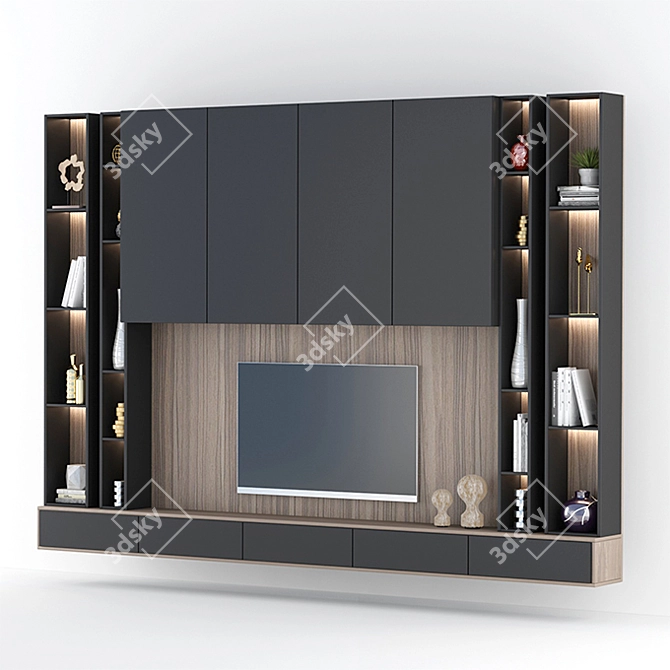 Sleek TV Stand - Modern Design 3D model image 2