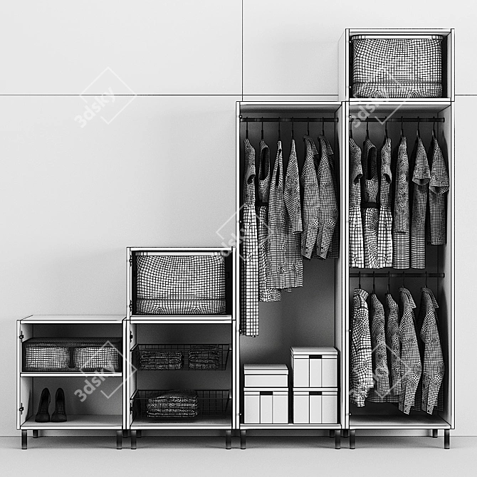 OPHUS Wardrobe - Modern White Storage Solution 3D model image 5